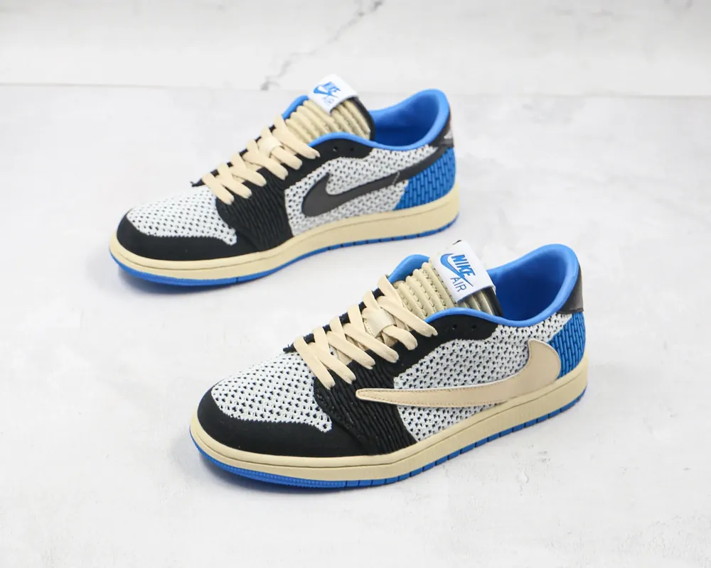 Jordan NIKE Air Jordan 1 Retro low Flyknit — Blue barb