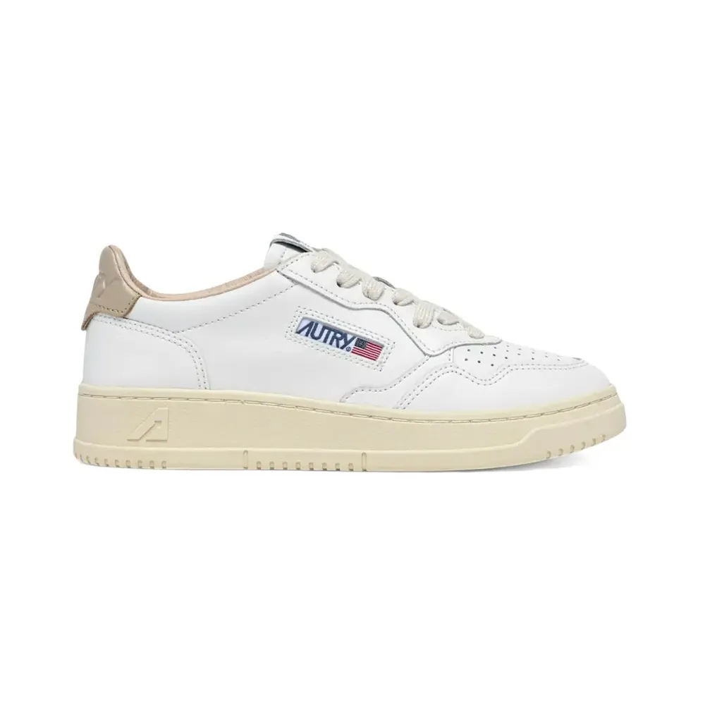 Autry Autry Medalist Leather Low — White Tidal Foam