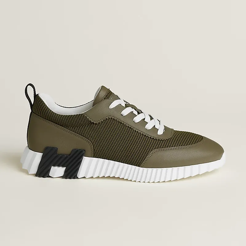 Hermès Hermès Bouncing Sneakers — Green Suede