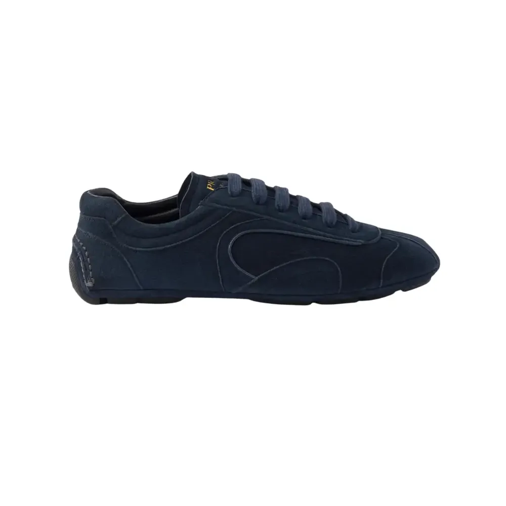 Prada Prada Montecarlo Re-Edition 2005 Suede Sneakers — Navy Blue