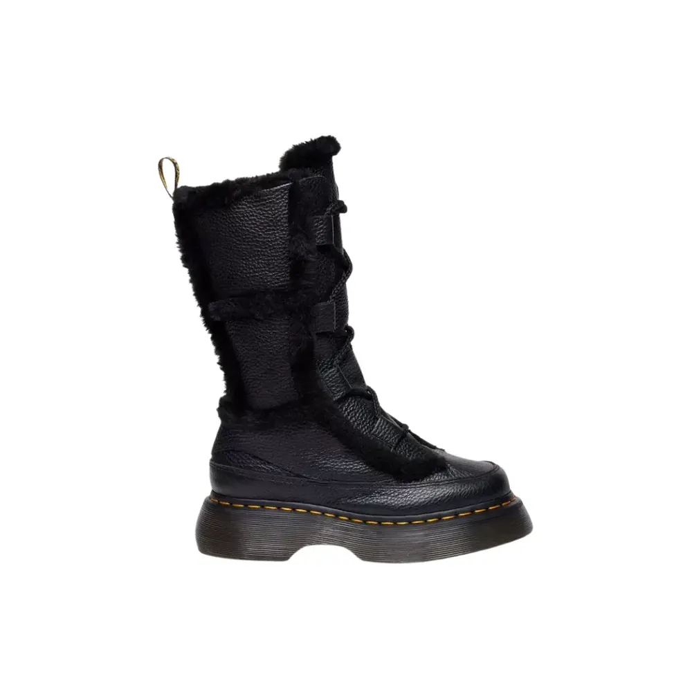 Dr. Martens DR. MARTENS Buzz Lace Up Faux Fur Lined Milled Nappa Leather — 