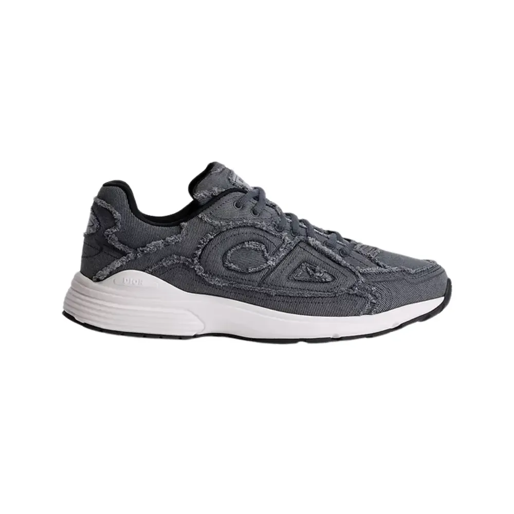 Dior B30 Countdown Sneaker — Gray Fringed Denim