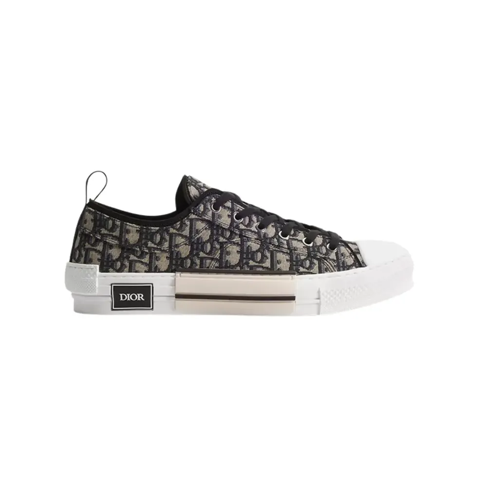 Dior B23 League Low-Top Sneaker — Beige Black Oblique Jacquard
