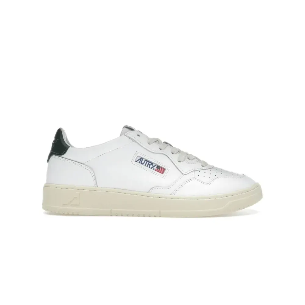 Autry Autry Medalist Leather Low — White Dark Green