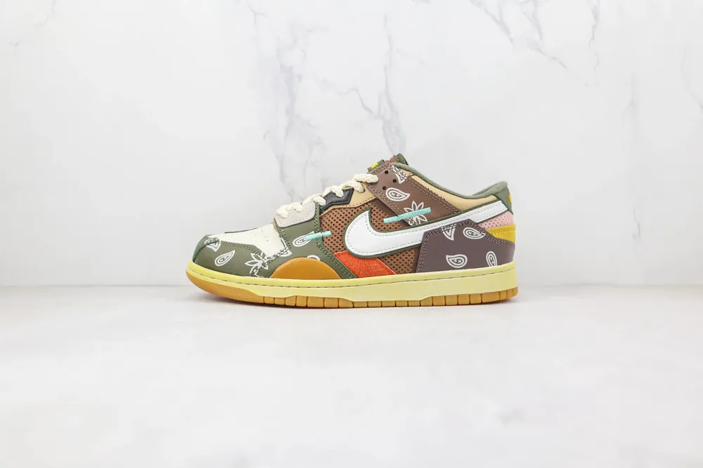 Nike NIKE SB Dunk Low Cashew flower color stitching —