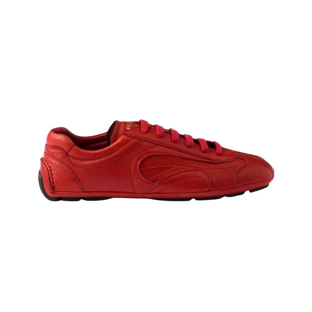 Prada Prada Montecarlo Re-Edition 2005 Suede Sneakers — Red