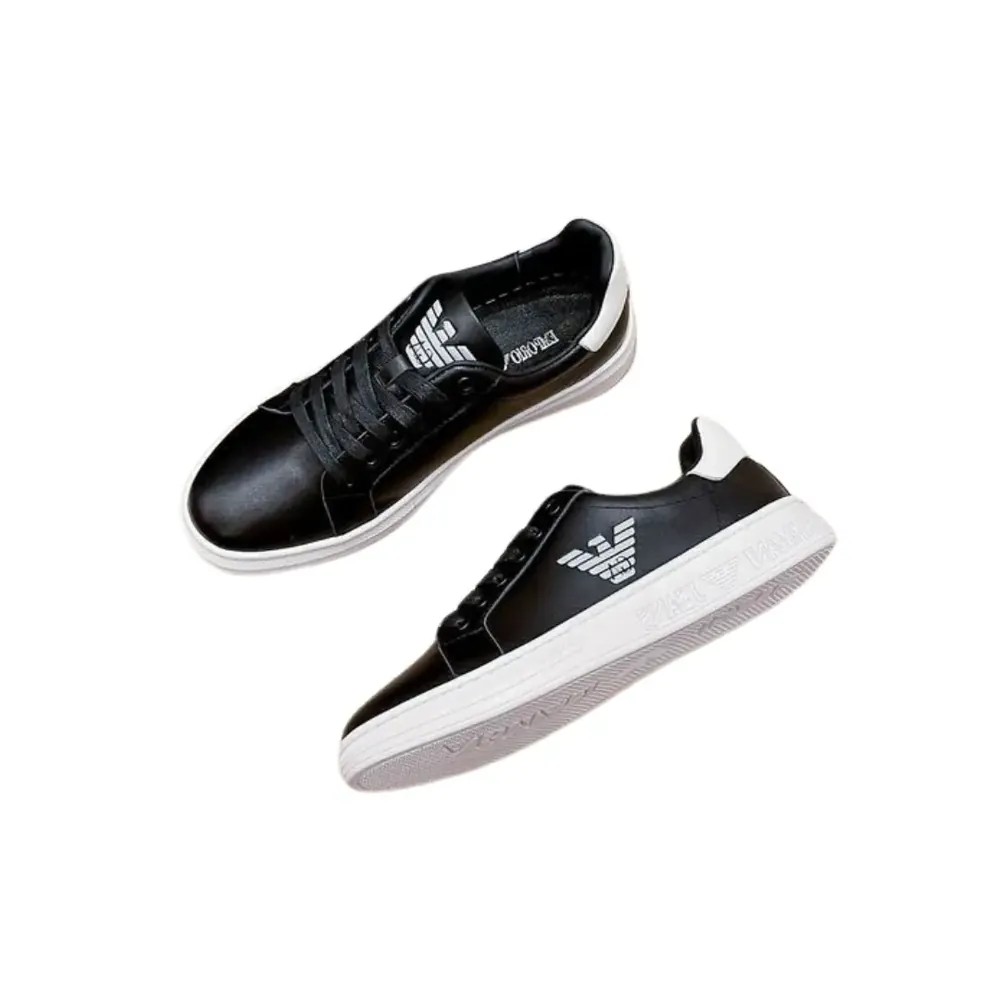 Armani Armani Black Emporio Armani Sneaker — White Accents