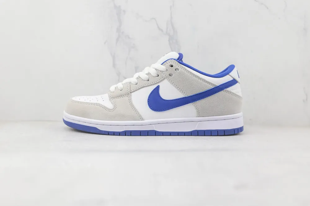 Nike Nike SB Dunk Low — white grey blue tick