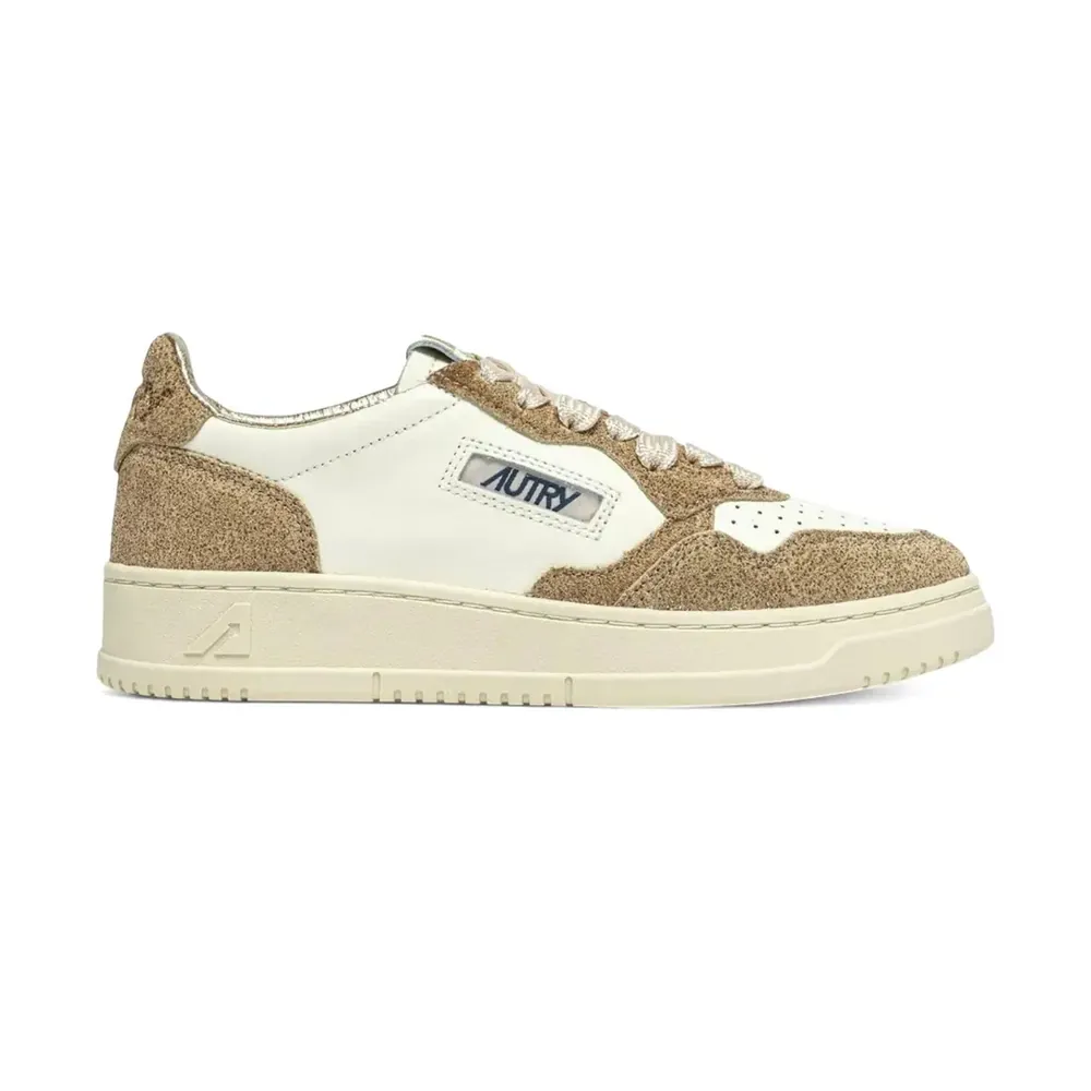 Autry Autry Medalist Leather Low Marshmallow — Sand Glitter