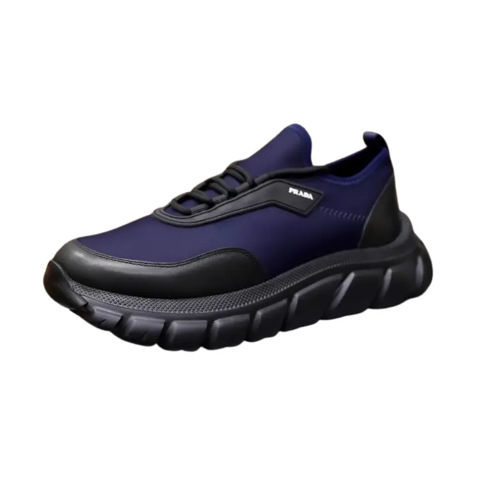 Prada Prada Prax 01 Re-Nylon Leather Sneakers — Navy Black