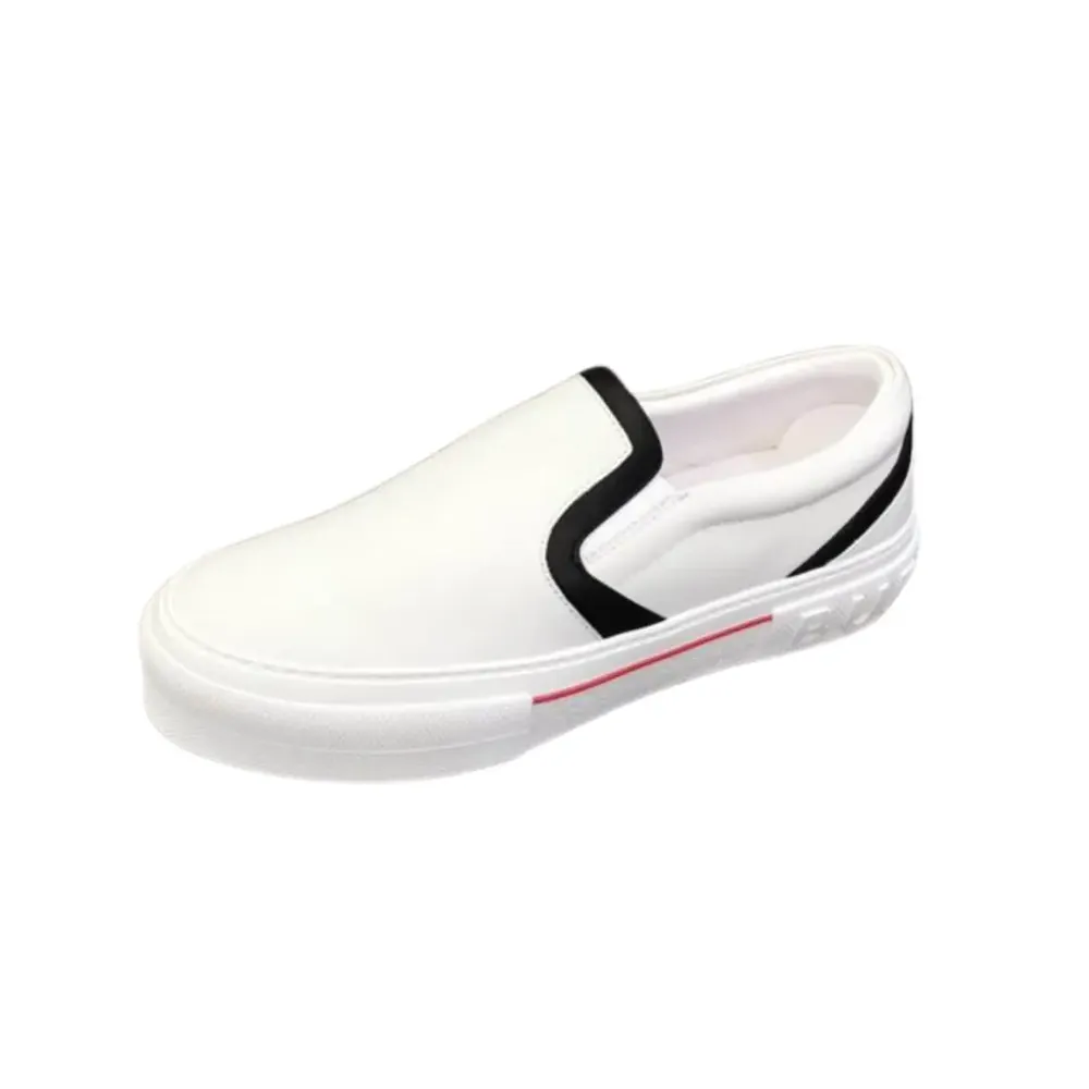 Burberry Burberry Leather Slip-On Sneakers — Black Trim