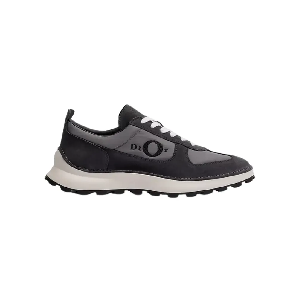 Dior Squash Sneaker — Black Suede Calfskin Gray Technical Fabric