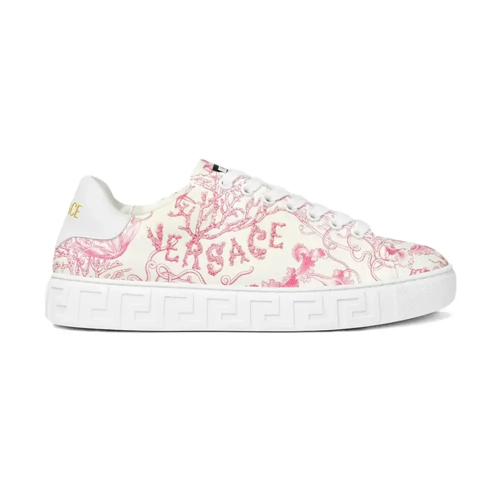 Versace Versace Underwater Barocco Greca Sneakers — Pink White