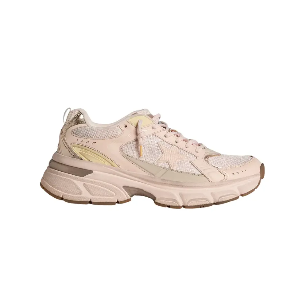 Golden Goose Golden Goose Lightstar — Pink Leather Mesh Upper Pink Star