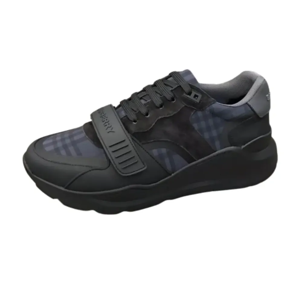 Burberry Burberry Ramsey Check Print Sneakers Dark — Charcoal