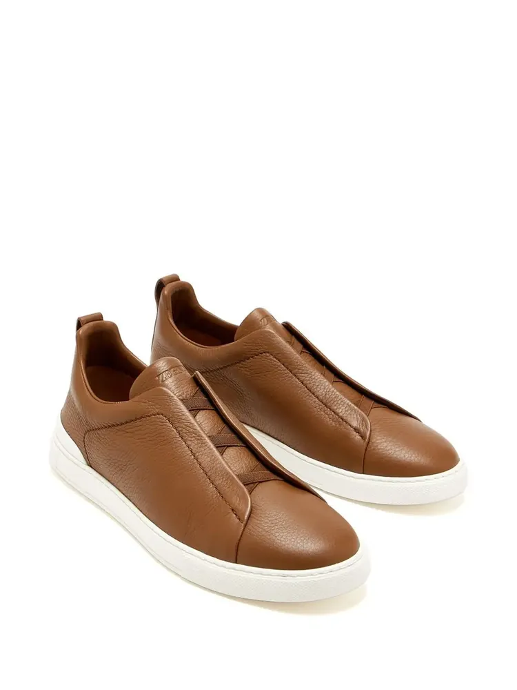 Zegna Zegna Triple Stitch Sneakers — Brown