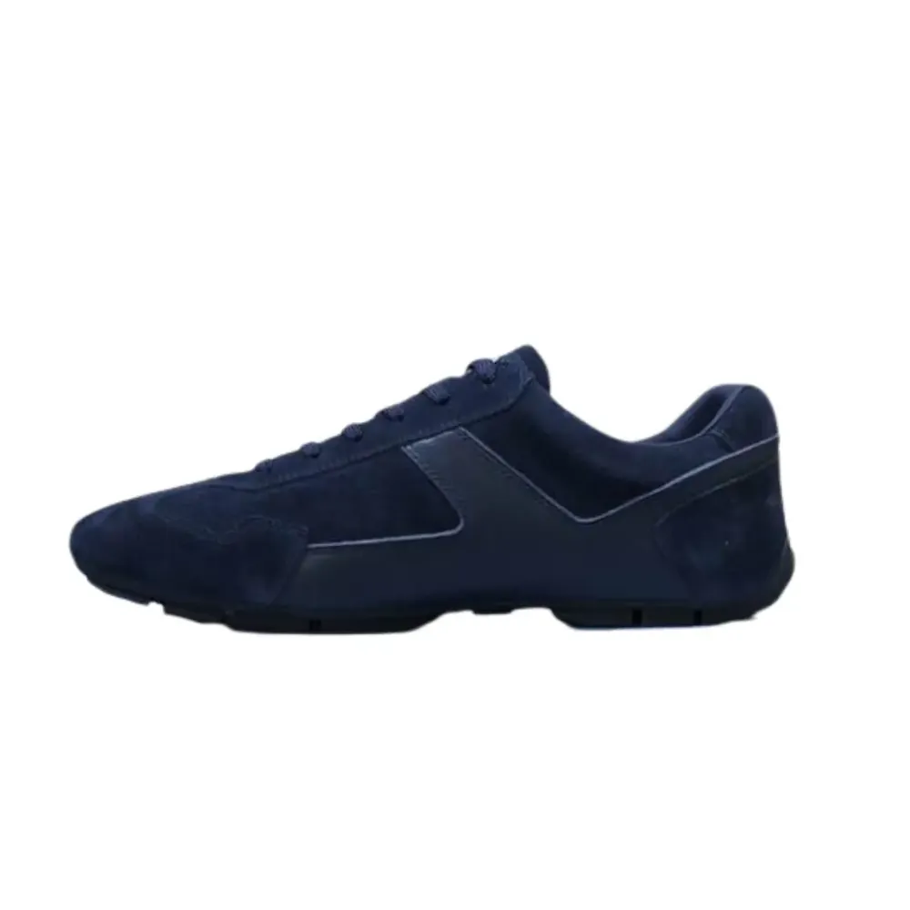 Prada Prada Montecarlo Suede Sneakers — Navy Blue Colorway