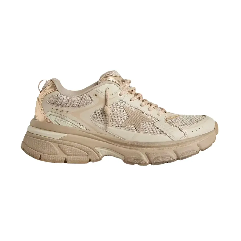 Golden Goose Golden Goose Lightstar Dove-Gray Leather Mesh — 