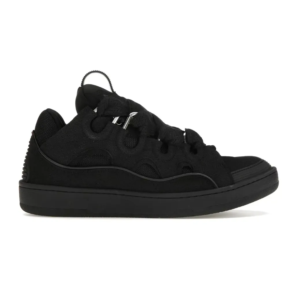Lanvin Lanvin Curb Leather Sneakers — Triple Black