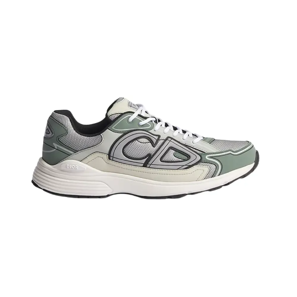 Dior B30 Countdown Sneaker — Gray Technical Mesh Cedar Green