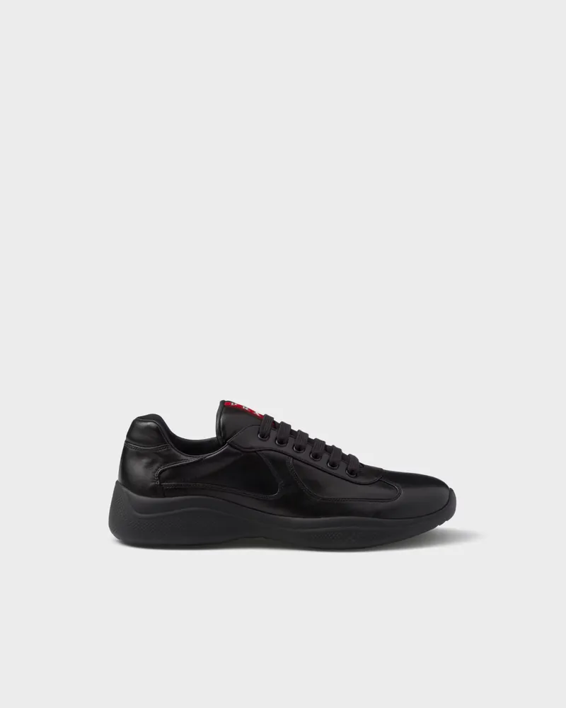 Prada Prada America s Cup Leather Sneakers Monochromatic — Black Colorway