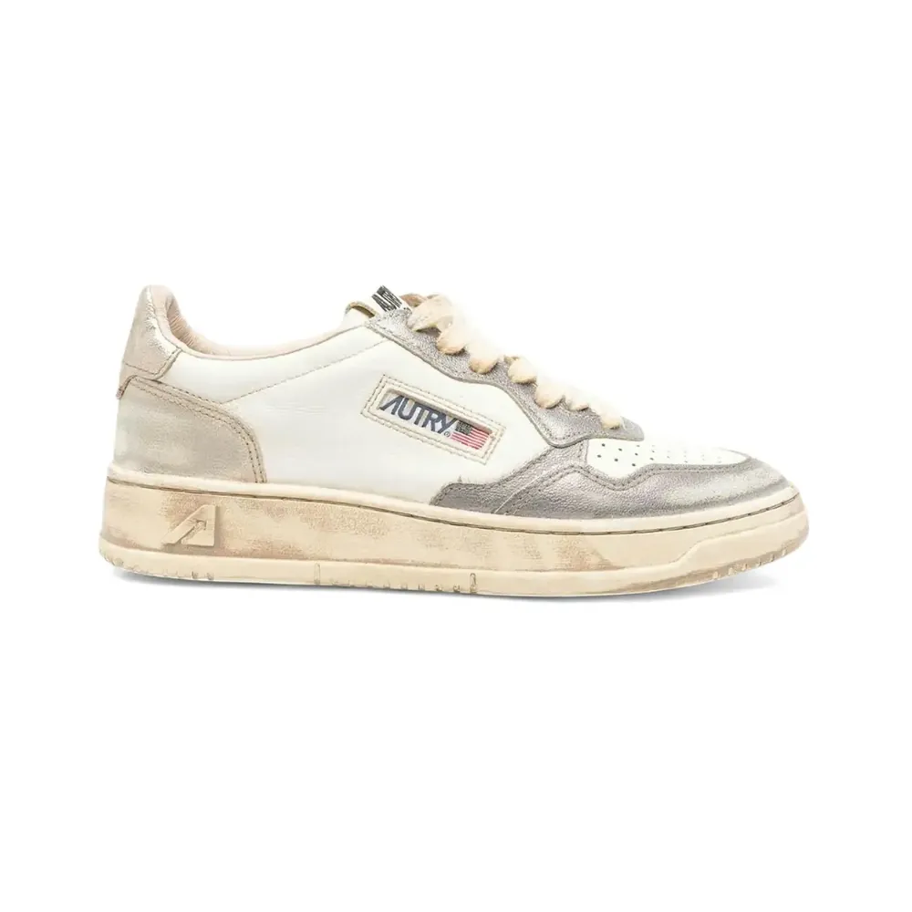Autry Autry Medalist Low Super Vintage — White Old Silver Platinum
