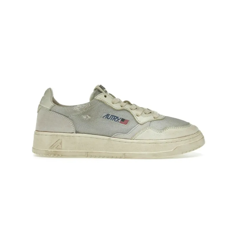 Autry Autry Medalist Leather Low — Grey White Super Vintage