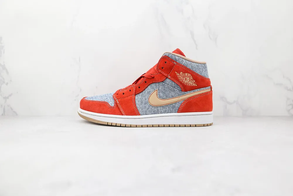 Jordan Nike Air Jordan 1 Mid Grayish — red