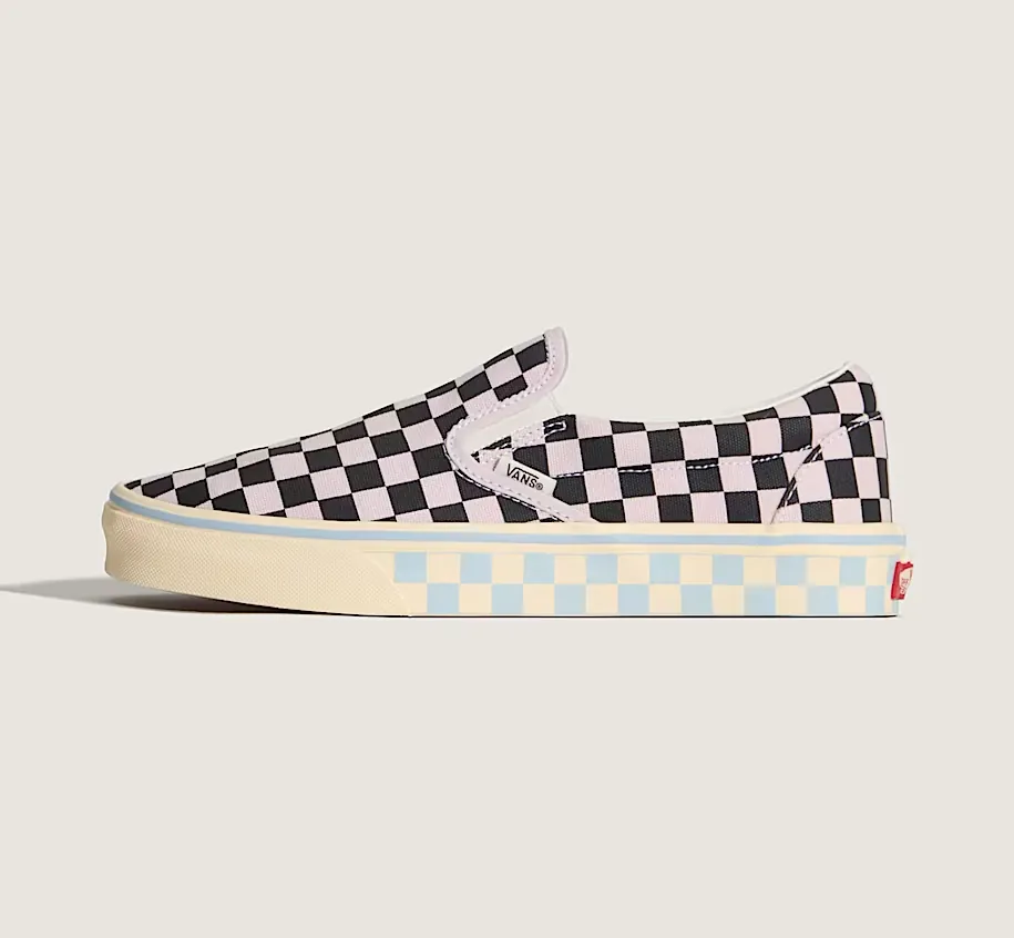 Vans Classic Slip-On Checkerboard Shoe — Black