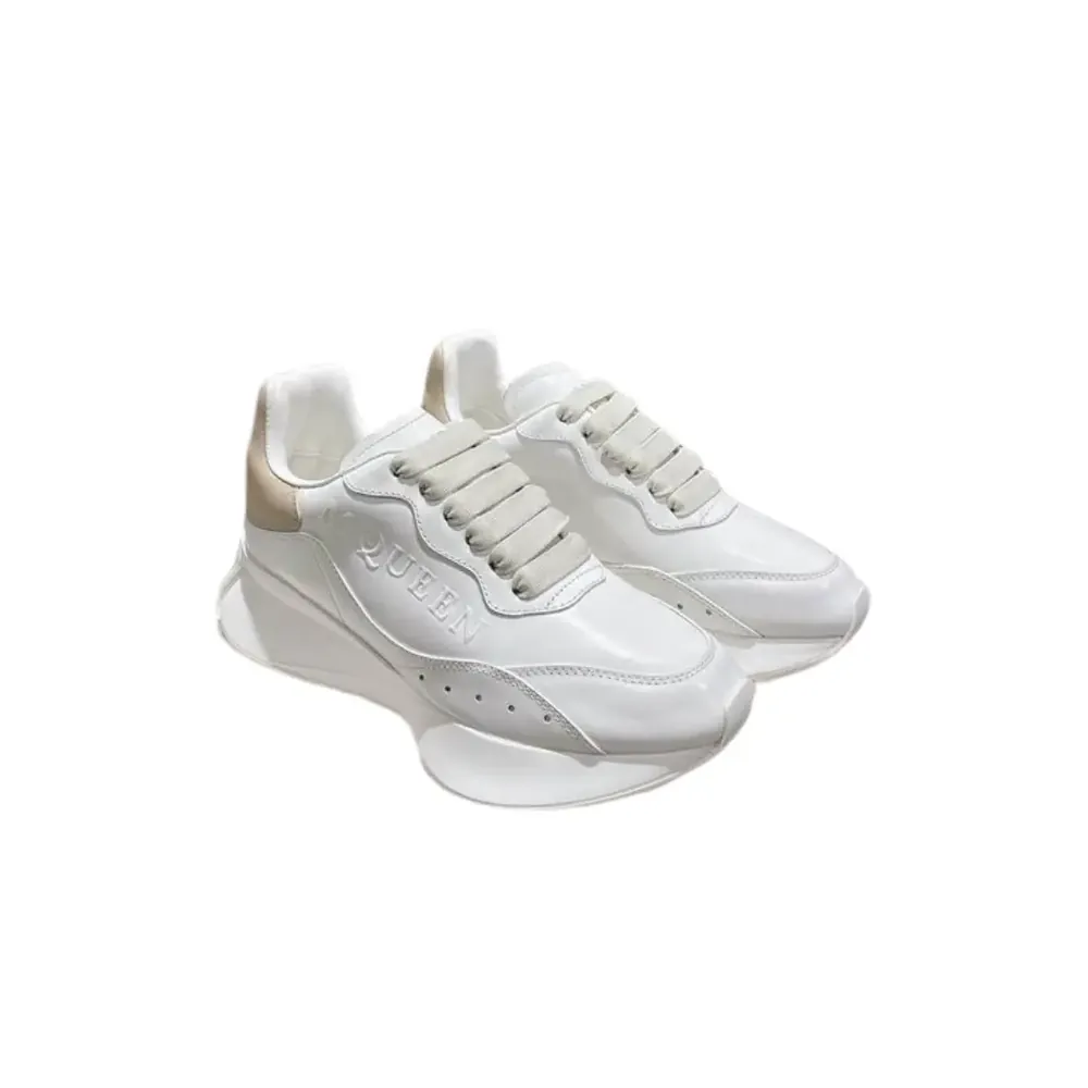 Alexander McQueen Alexander Mcqueen Sprint Runner Sneakers — White Tonal Heel Counter