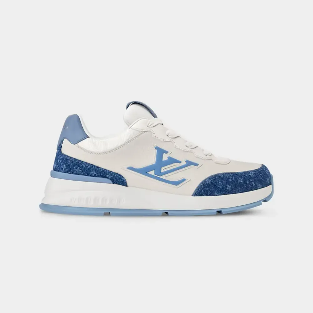 Louis Vuitton LV Classic Sneaker Grained Calf Leather Monogram Denim — Blue