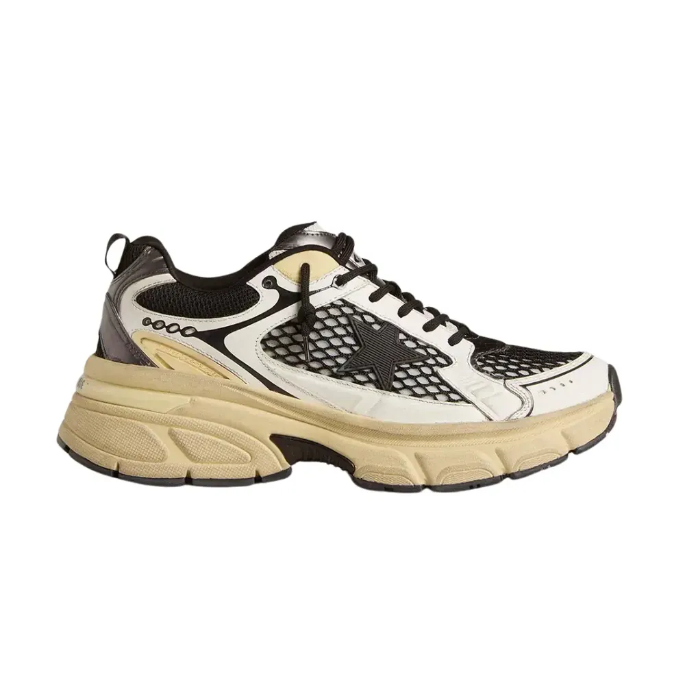 Golden Goose Golden Goose Lightstar — White Leather Black Mesh Black Tpu Star