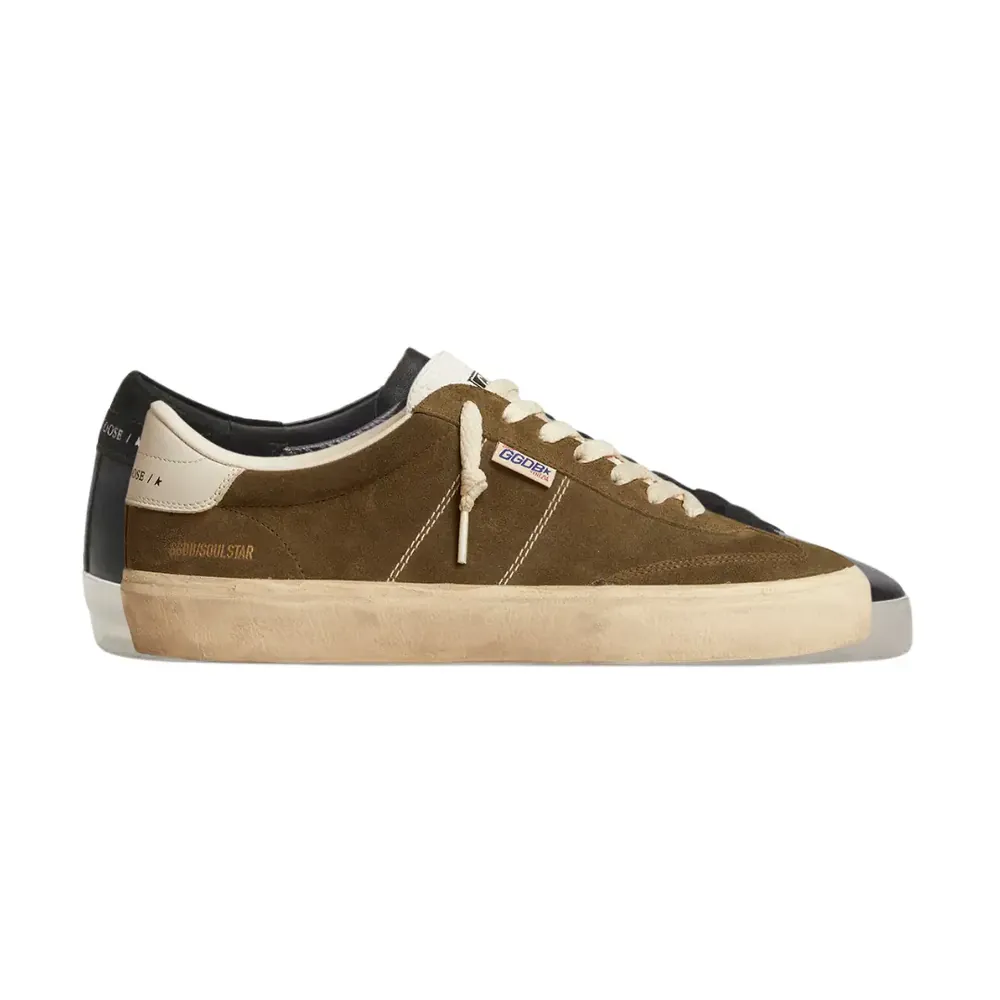 Golden Goose Golden Goose Soul Star — Green Suede White Leather