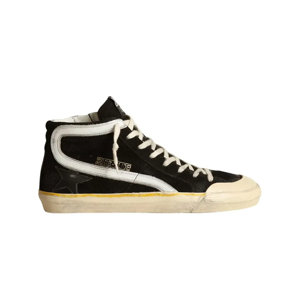 Golden Goose Golden Goose Slide Penstar — Black Suede Black Star White Flash