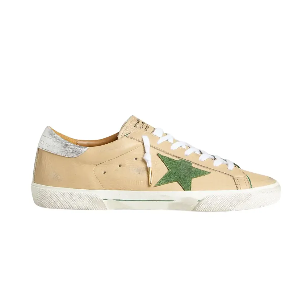 Golden Goose Golden Goose Super-Star Ltd — Beige Leather Green Suede