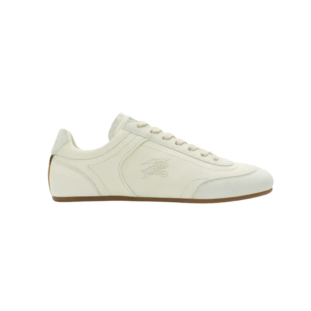 Burberry Burberry Leather Knight Runner Sneakers — Beige