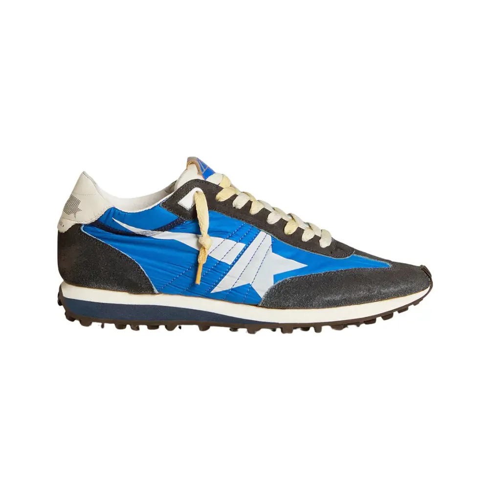 Golden Goose Golden Goose Marathon — Blue Nylon Upper White Star