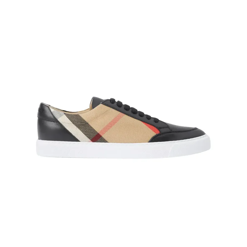 Burberry Burberry Check Leather Sneakers — Multicolor