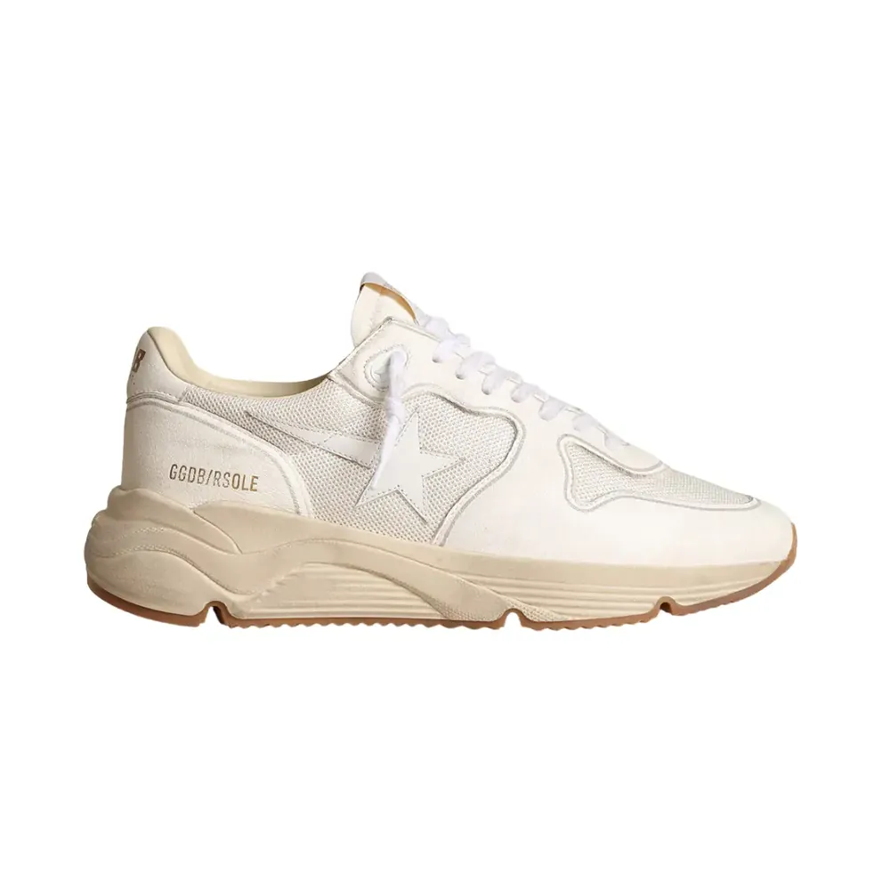 Golden Goose Golden Goose Running Sole Mesh — White Nappa