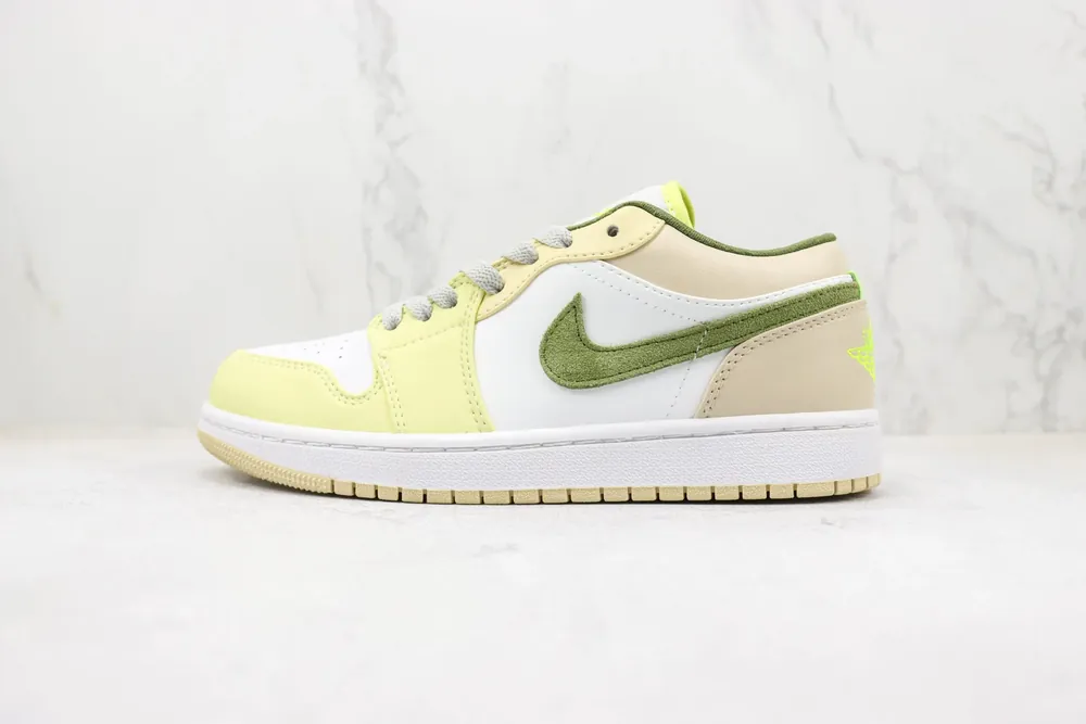 Jordan Nike Air Jordan 1 Low — Sail White Oil Green