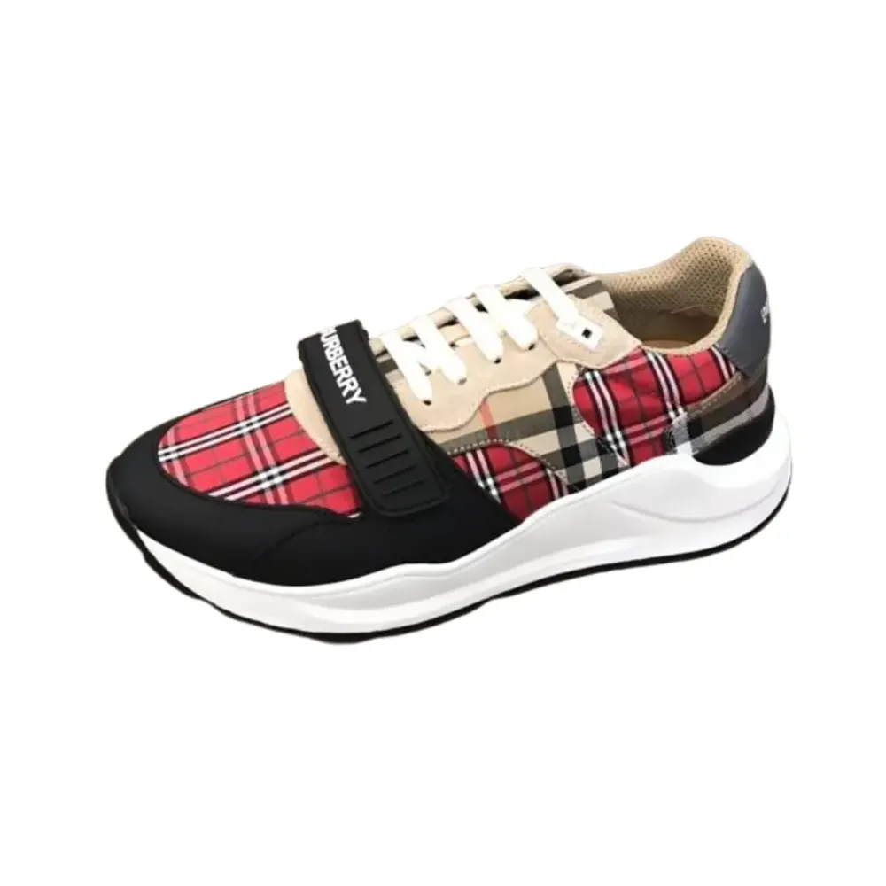 Burberry Burberry Ramsey Sneakers Vintage Check — Red Colorway