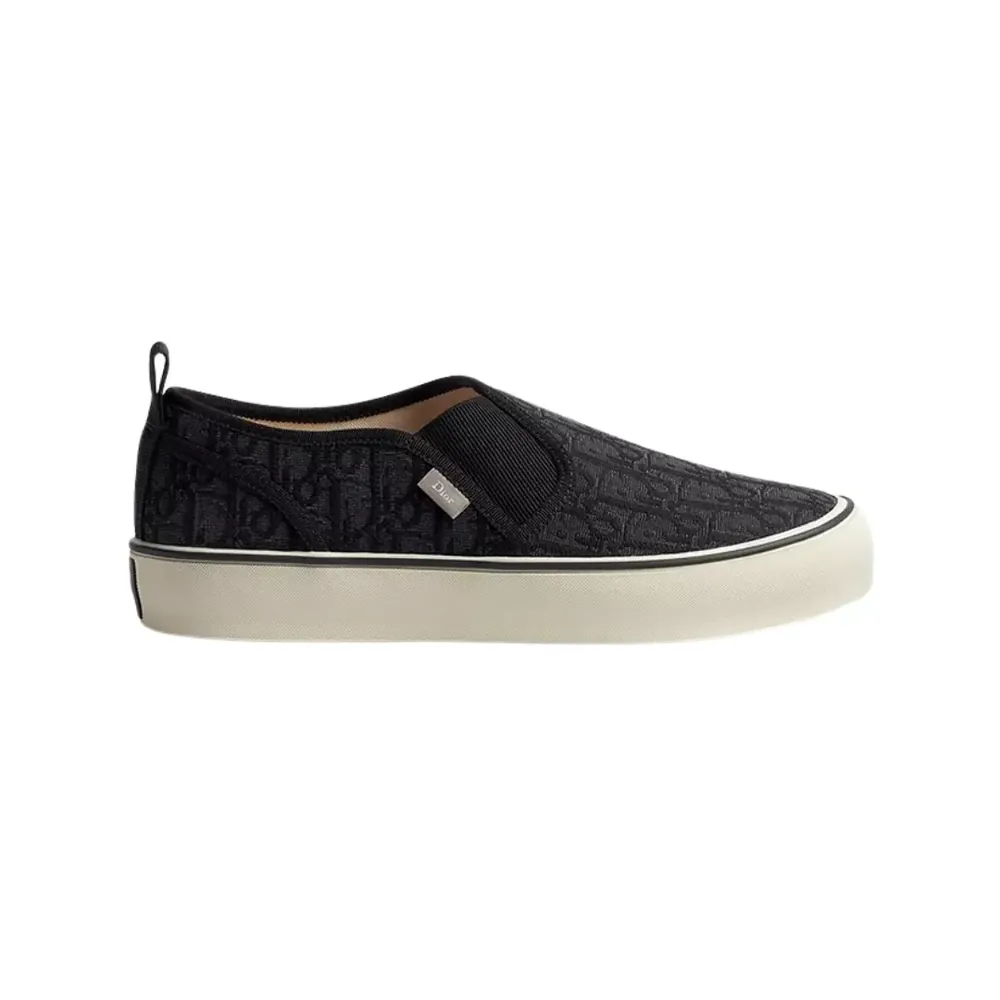 Dior Saltwind Slip On Sneaker — Black Oblique Jacquard