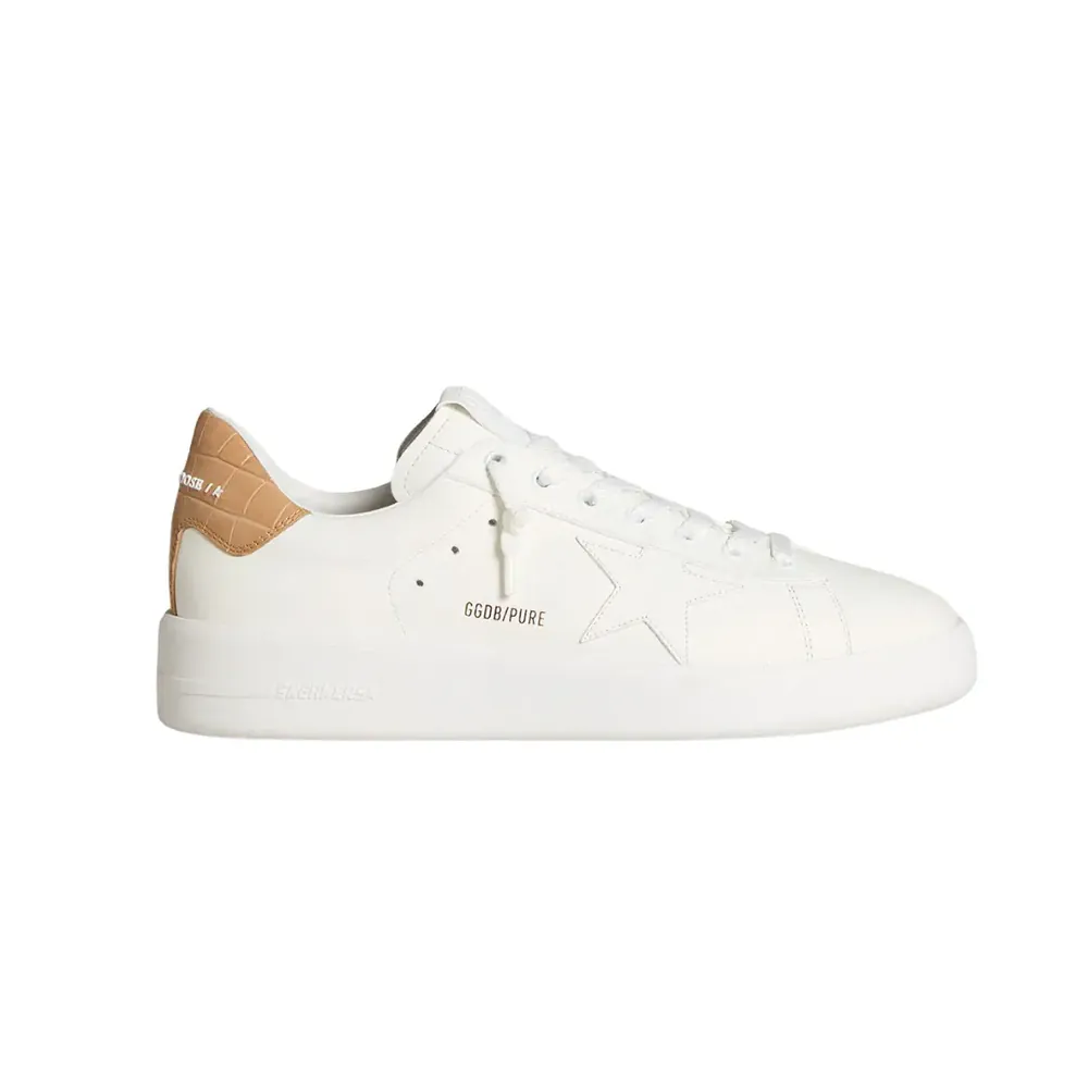 Golden Goose Golden Goose Purestar Leather Star Croc-Print Leather Heel Tab — 
