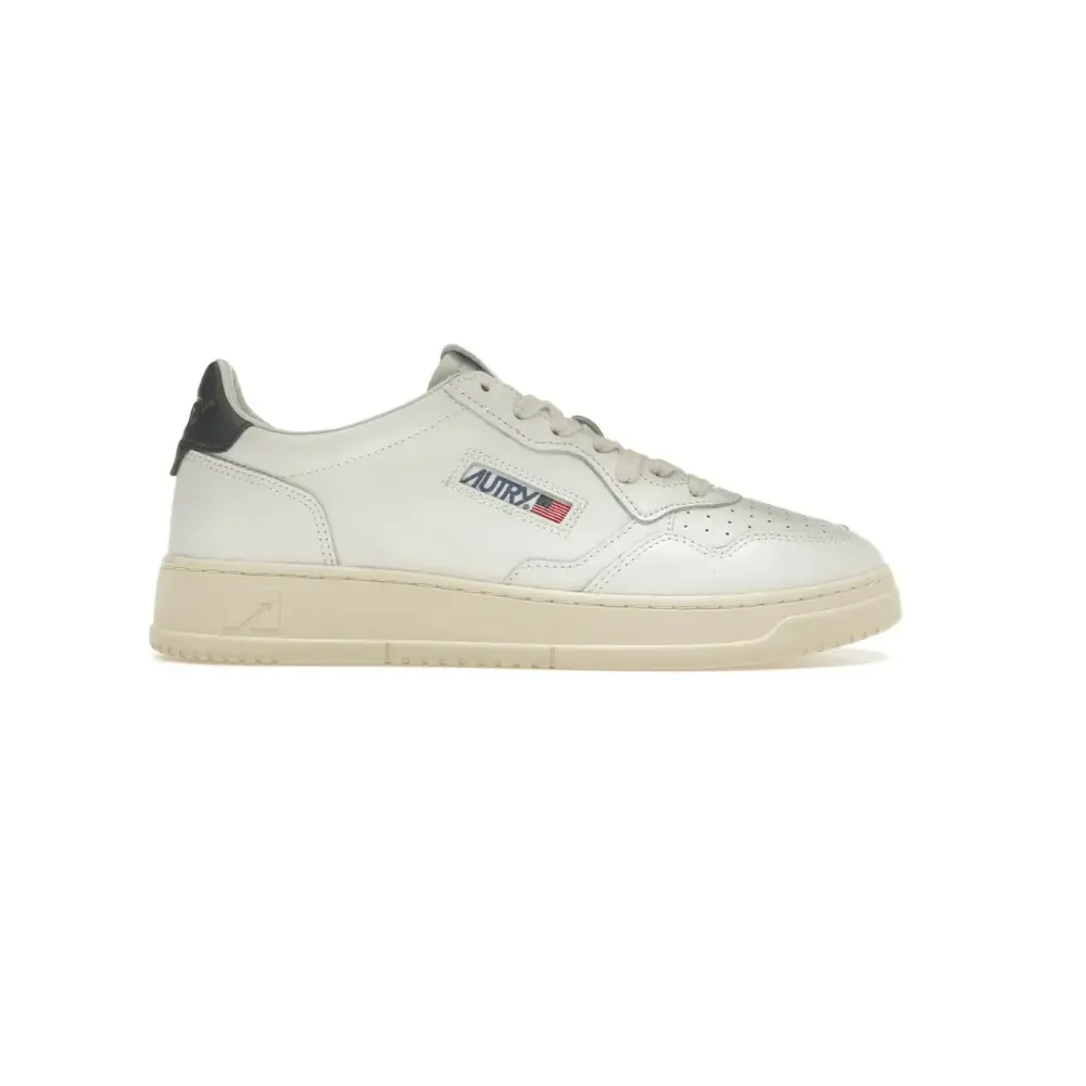 Autry Autry Medalist Leather Low — White Dark Blue
