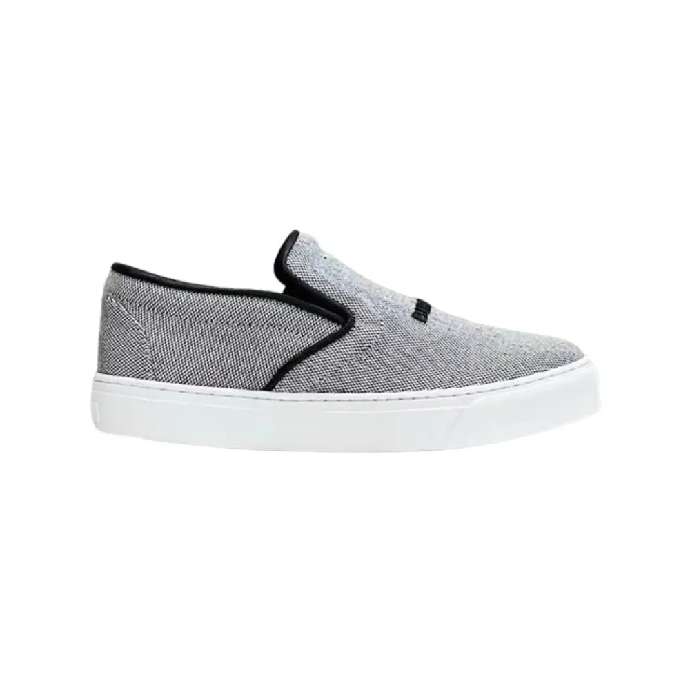 Burberry Burberry Canvas Leather Slip-On Sneakers — Grey