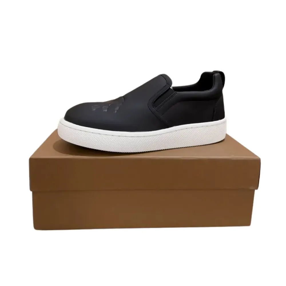 Burberry Burberry Leather Slip-On Sneakers — Black