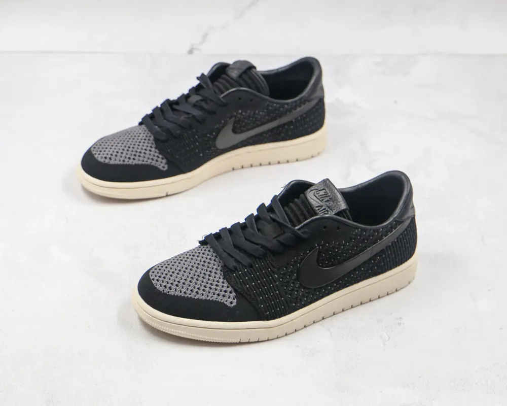Jordan NIKE Air Jordan 1 Low — Black knitting