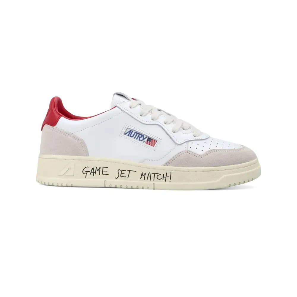 Autry Autry Medalist Leather Low Game Set Match! — White Red