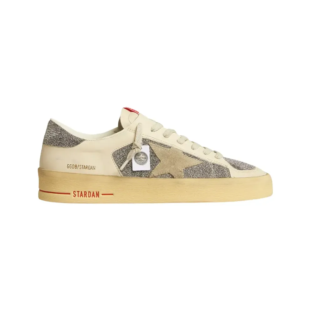 Golden Goose Golden Goose Stardan Suede — Sand Star Swarovski Crystal Inserts