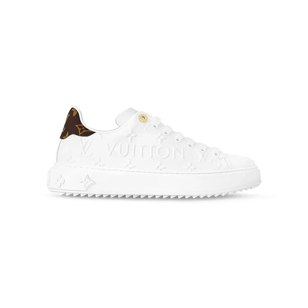 Louis Vuitton LV Time Out Sneaker — White Debossed Calf Leather